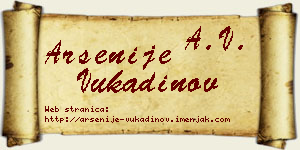 Arsenije Vukadinov vizit kartica